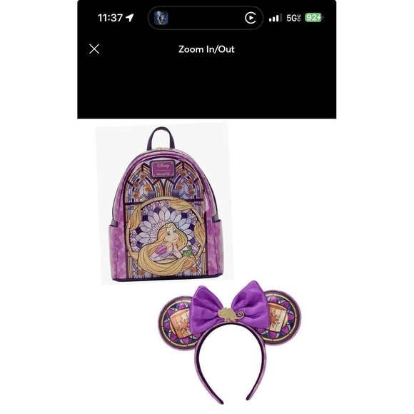 NWT Loungefly Disney Rapunzel Pascal Stained Glass Princess Backpack Ears - Picture 2 of 8